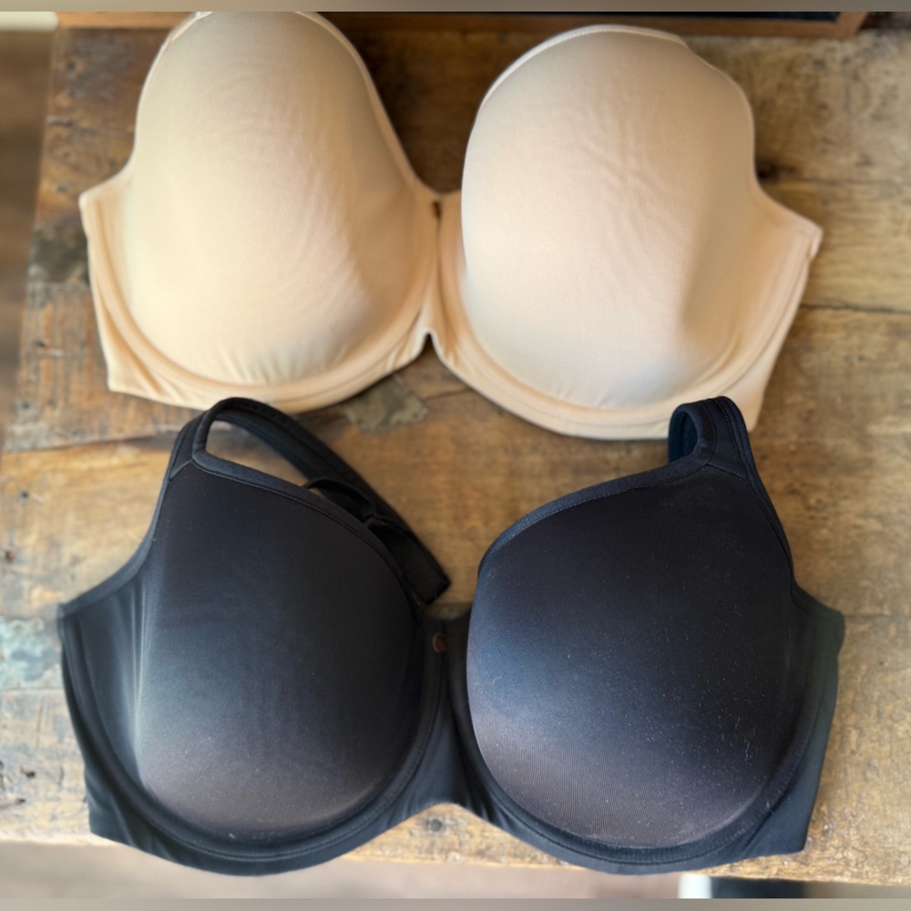 Essential Bodywear Black and Beige Padded Bras